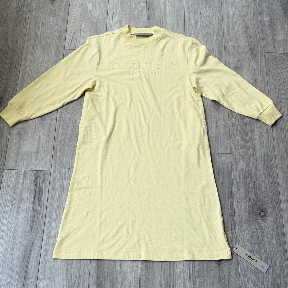Fear of God Essentials Long-Sleeve Tee Dress 'Canary'